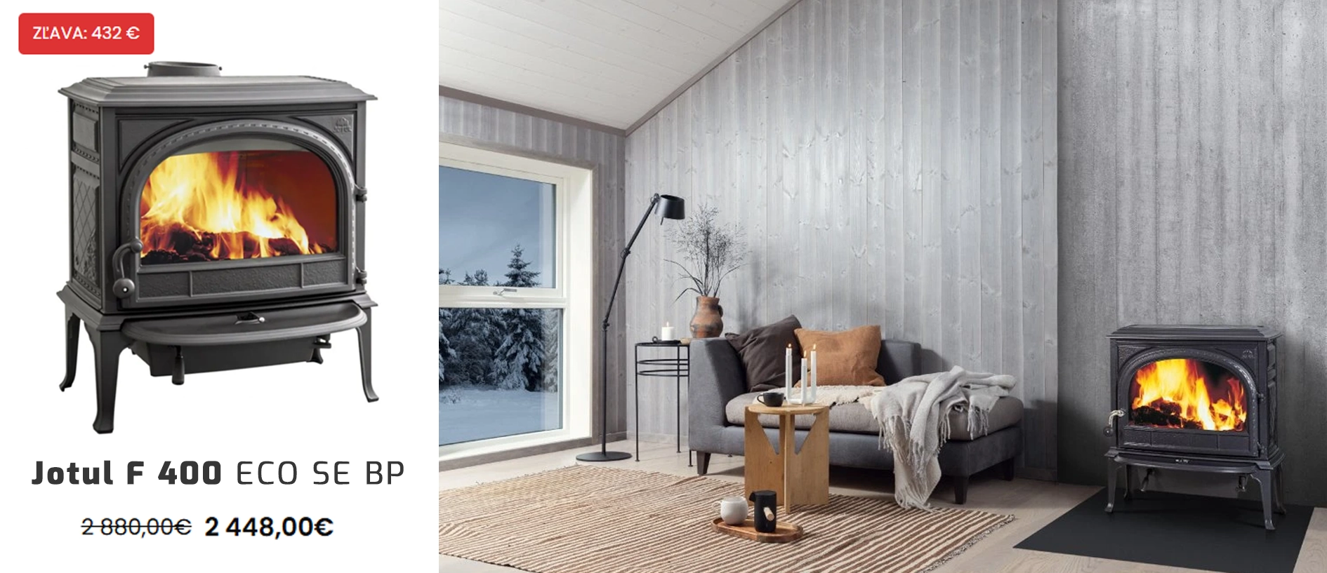 Liatinové kachle Jotul F 400 v akciovej cene 2 448 €