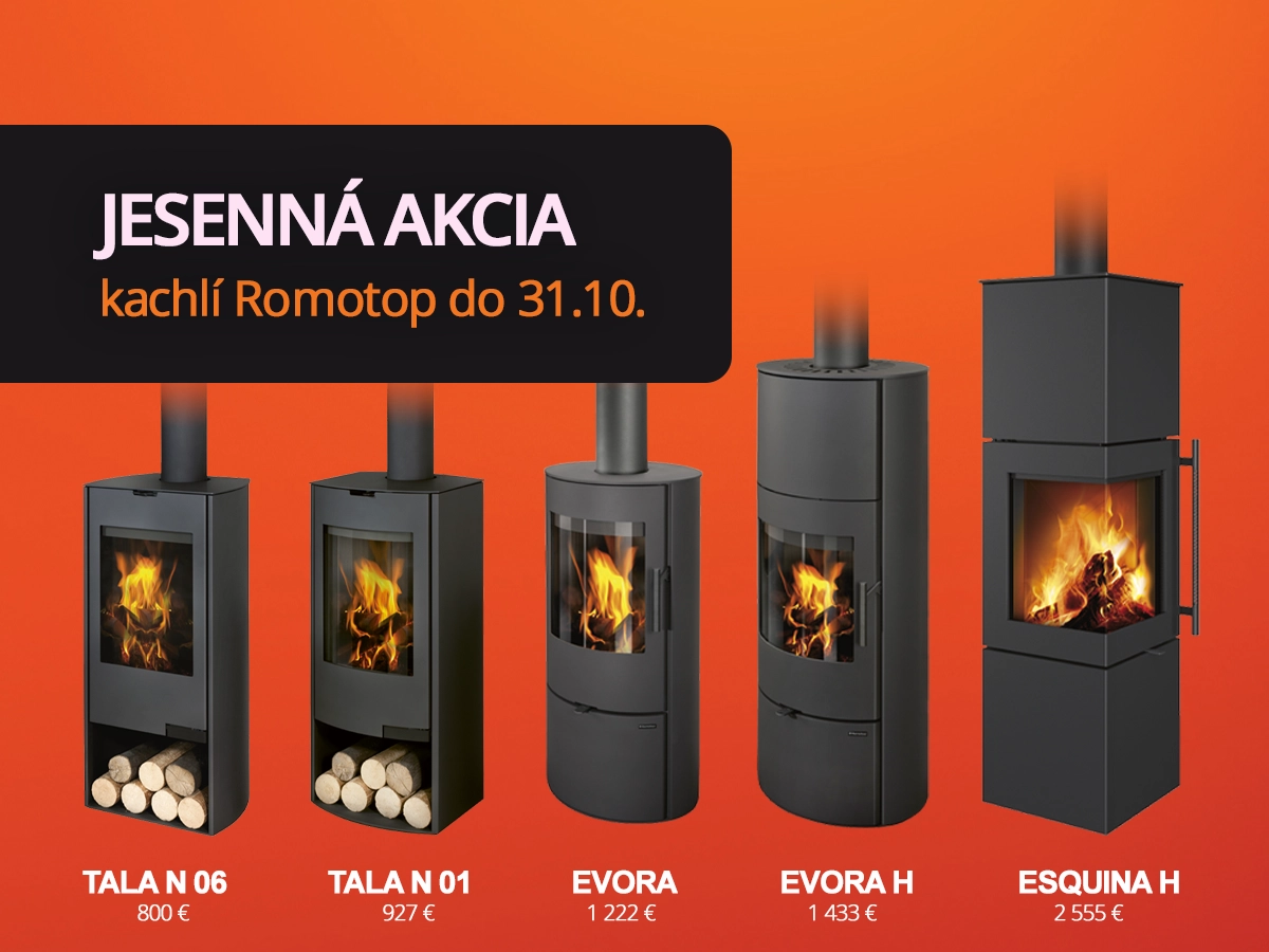 Romotop akcia 2026 na krbové vložky tala, evora a esquina.